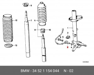 Датчик, частота вращения колеса 34 52 1 154 044 BMW