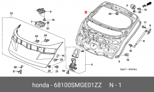Дверь задняя 68100SMGE01ZZ HONDA