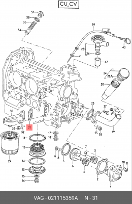 Прокладка, корпус маслянного фильтра 021 115 359 A PORSCHE