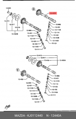 Распредвал KJ0112440 MAZDA
