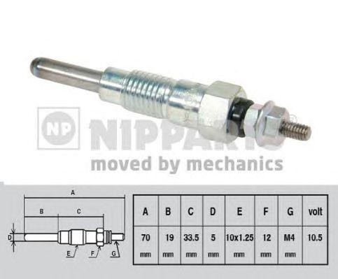 Свеча накаливания J5711004 H B JAKOPARTS NIPPARTS