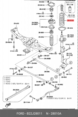 Пружина подвески B22J28011 MAZDA