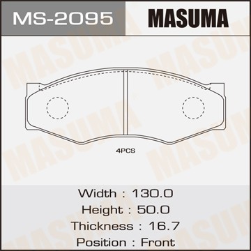Колодки тормозные дисковые MS2095 MASUMA