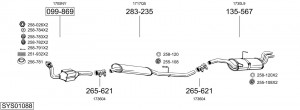 Средний глушитель выхлопных газов 288967 BOSAL