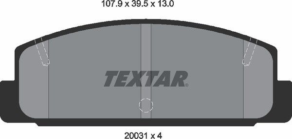 Комплект тормозных колодок, диско 2003101 TEXTAR