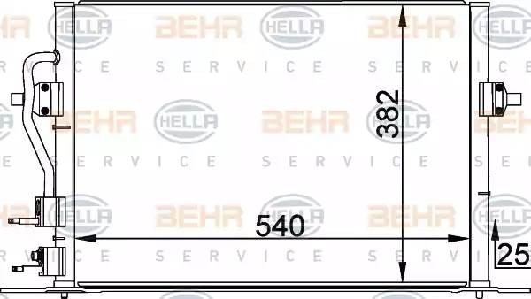 Конденсатор, кондиционер 8FC351035581 HELLA