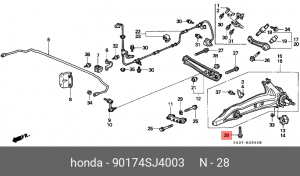 Болт крепления 90174SJ4003 HONDA
