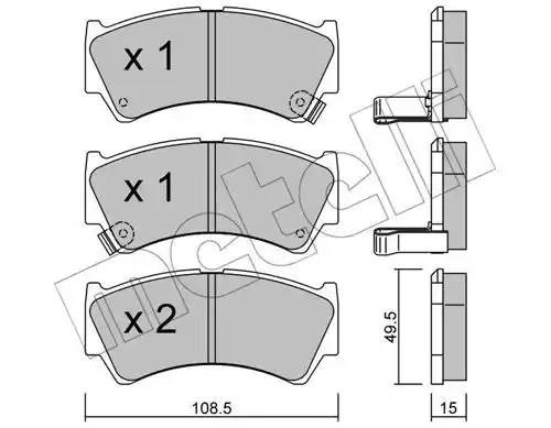 Комплект тормозных колодок, диско 22-0436-0 METELLI