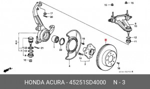 Тормозной диск 45251SD4000 HONDA