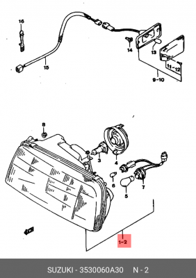 Фара головного света 35300-60A30 SUZUKI