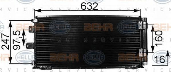 Конденсатор, кондиционер 8FC 351 301-161 HELLA
