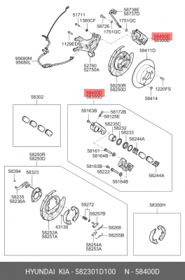 Тормозной суппорт 582301D100 HYUNDAI KIA