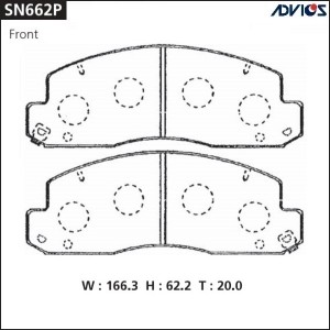 Колодки тормозные дисковые SN662P ADVICS