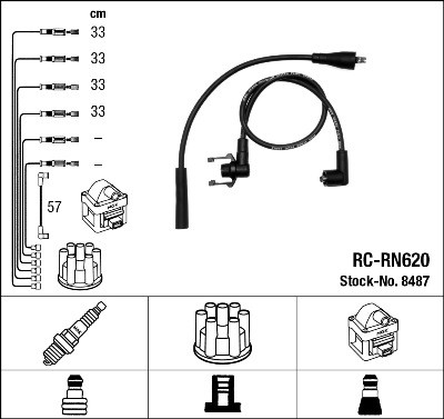 Ккомплект проводов зажигания RCRN620 NGK NTK