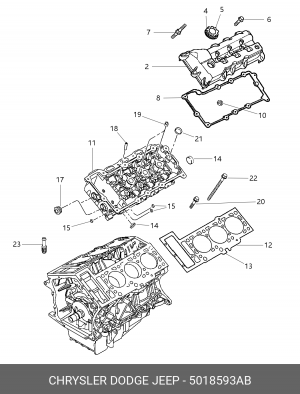Комплект прокладок, головка цилиндра 5018 593AB CHRYSLER