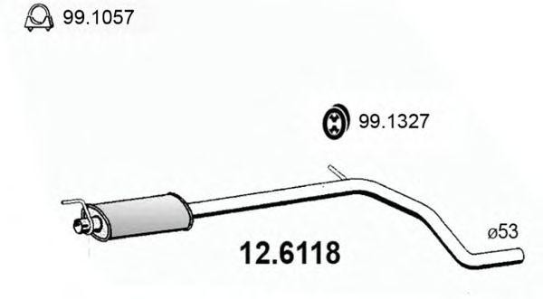 Средний глушитель выхлопных газов 126118 ASSO