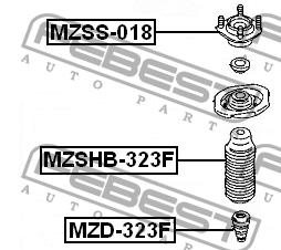 Отбойник амортизатора подвески MZD-323F FEBEST