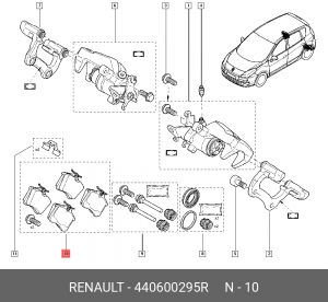 Колодки тормозные дисковые 440600295R RENAULT