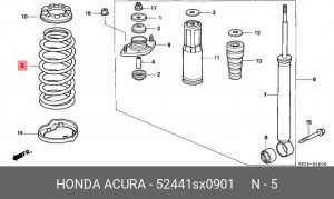 Пружина подвески 52441SX0901 HONDA