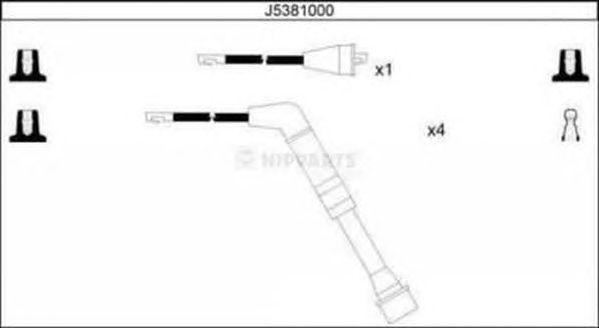 Ккомплект проводов зажигания J5381000 H B JAKOPARTS NIPPARTS