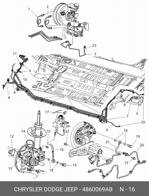 Тормозной шланг 4860 069AB CHRYSLER