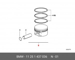 Поршень ДВС 11 25 1 437 036 BMW