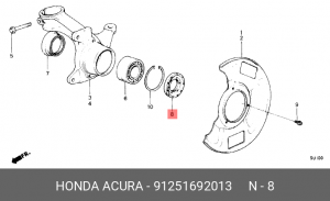 Комплект подшипника ступицы колеса 91251692013 HONDA