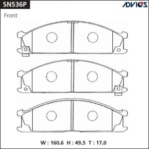 Колодки тормозные дисковые SN536P ADVICS