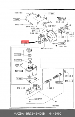 Главный тормозной цилиндр BR72-43-400D MAZDA