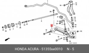 Рычаг независимой подвески колеса, подвеска колеса 51355SE0010 HONDA