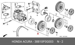 Компрессор, кондиционер 38810P3G003 HONDA