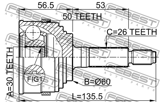 ШРУС 0310-055A50 FEBEST