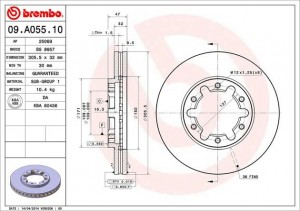 Тормозной диск 09.A055.10 BREMBO