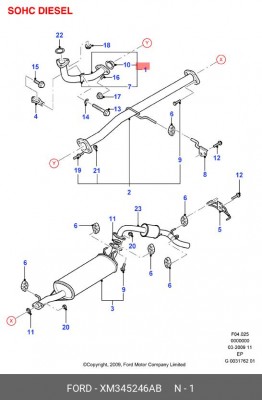 Труба приемная XM345246AB FORD