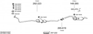 Средний глушитель выхлопных газов 171525 BOSAL