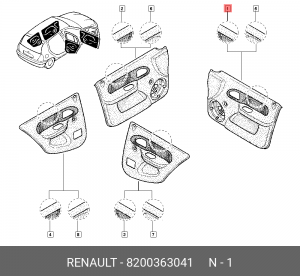 Обшивка двери 8200363041 RENAULT