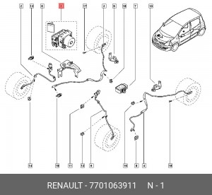 Гидроагрегат, тормозная система 7701063911 RENAULT