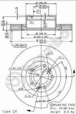 Тормозной диск 09.6948.11 BREMBO