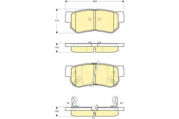Комплект тормозных колодок, диско 6132849 GIRLING