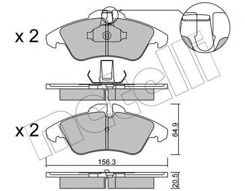 Комплект тормозных колодок, диско 22-0256-1 METELLI