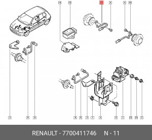 Датчик, частота вращения колеса 7700411746 RENAULT