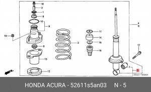 Амортизатор 52611S5AN03 HONDA