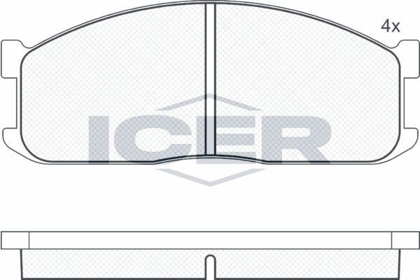 Комплект тормозных колодок, диско 140687 ICER