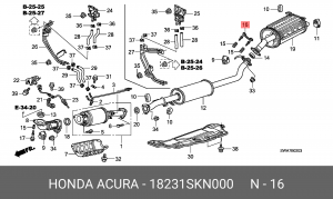 Болт, система выпуска 18231SKN000 HONDA