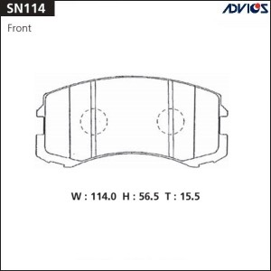 Колодки тормозные дисковые SN114 ADVICS
