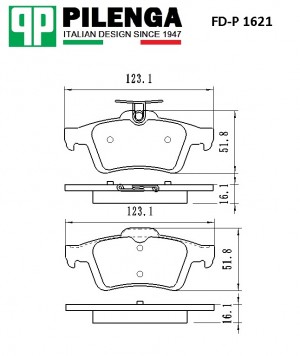 Колодки тормозные дисковые FDP1621 PILENGA