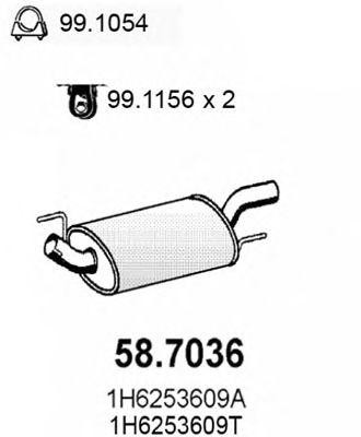 Глушитель выхлопных газов конечный 587036 ASSO