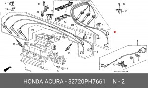 Ккомплект проводов зажигания 32720PH7661 HONDA