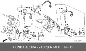 Прокладка, впускной коллектор 91302PR7A00 HONDA
