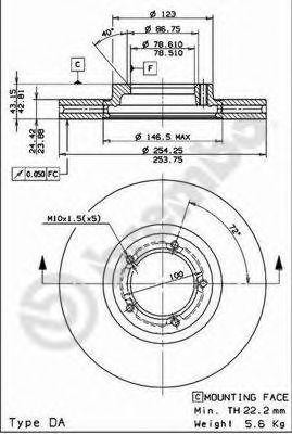 Тормозной диск 09.6967.14 BREMBO